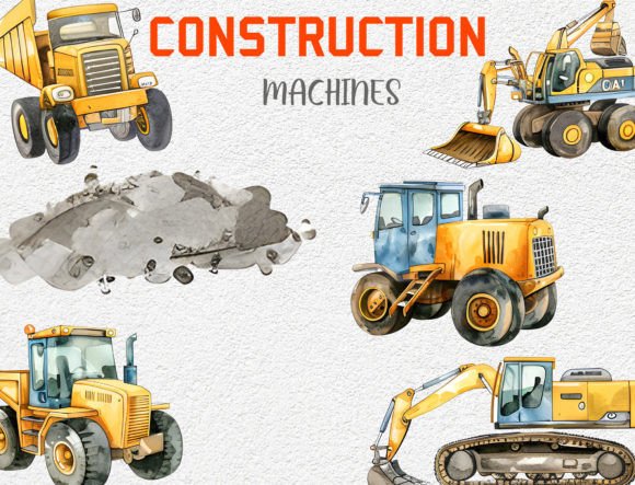 Download Construction Machines Watercolor Clipart - Premium Resources