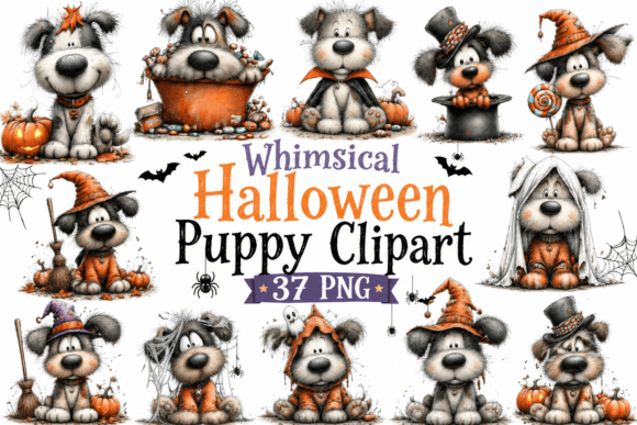 Download Whimsical Halloween Puppy Clipart - Puppy Collection