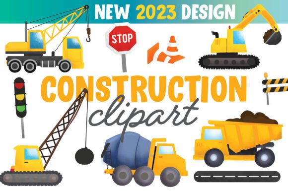 Download Watercolor Construction Diggers Clipart - Construction Collection